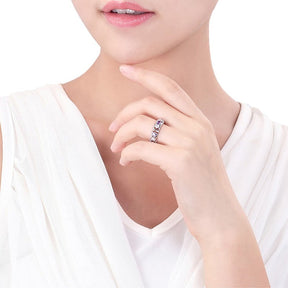 Ring : Exceptional Ring - Vergulde Luxueuze Ring - Wit+Lila in van Pantino