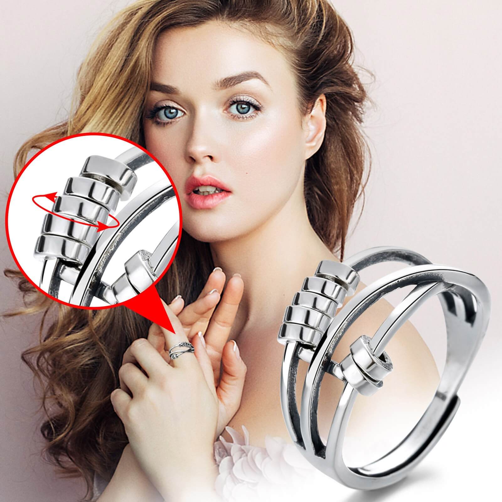 Ring : Fidget Ring - Zilver - Accessoire in van Pantino