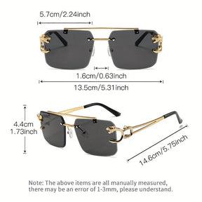 Sunglasses : Heren Randloze Vierkante Zonnebril Grijs - Stijlvol & UV400 Bescherming in van Pantino