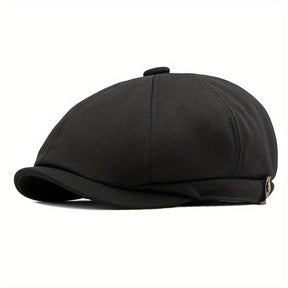 Octagonal Cap : Outdoor Hoed Mannelijke Britse Retro Mode Achthoekige Cap Casual Cap Heren - Zwart in Zwart van Pantino