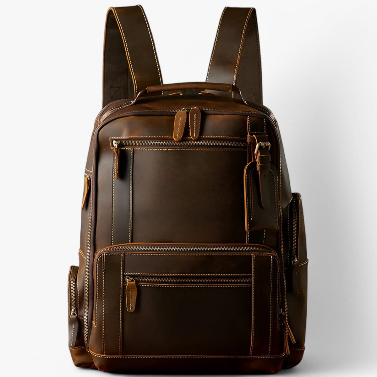 bags : Rugzak Bruin - Retro-stijl Lederen in van Pantino