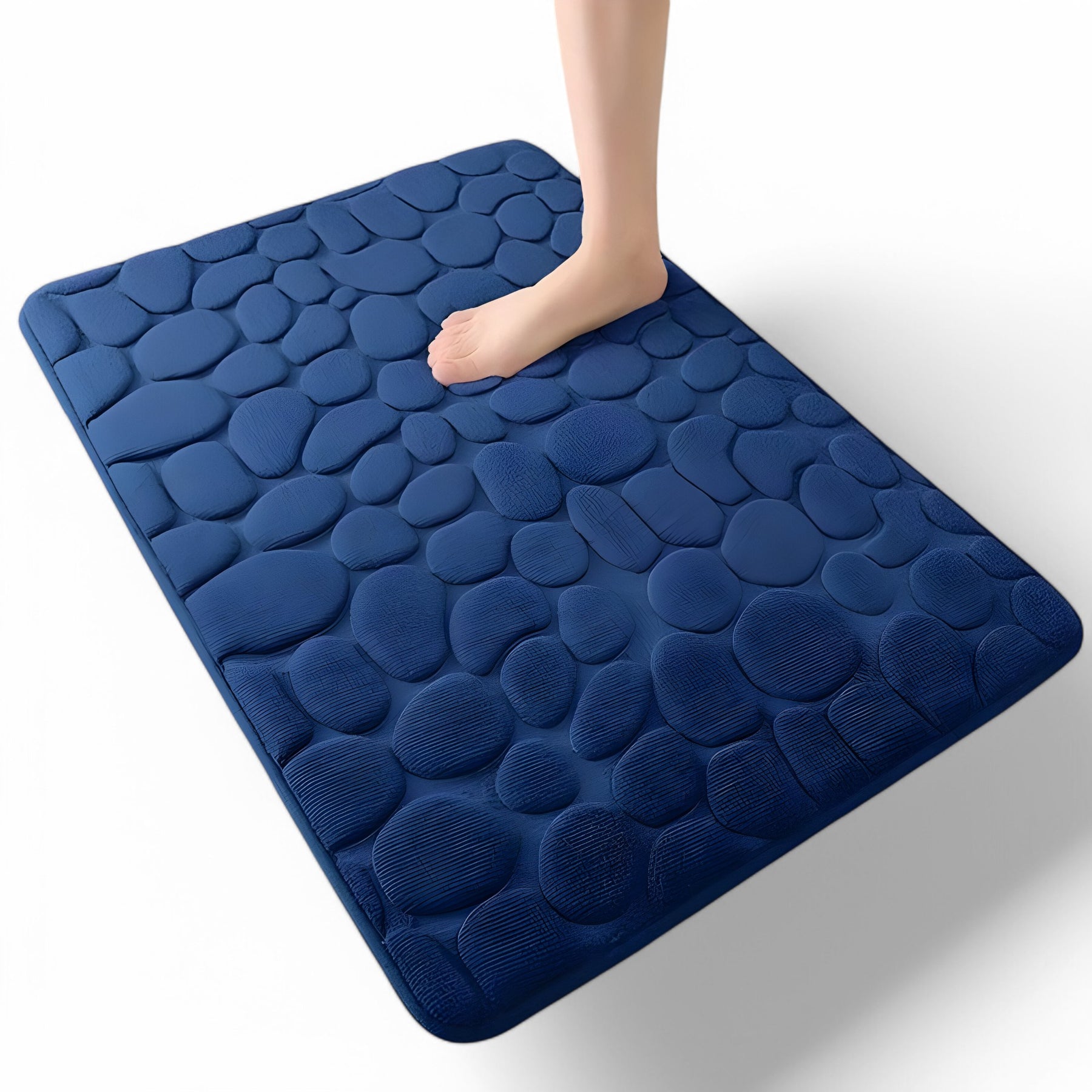 home & garden : Absorberende Badmat - Antislip Deurtapijt voor Badkamer en Toilet - Grijs in Marineblauw van Pantino
