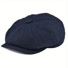 Beret : Baret Zwart - Een Lichte Uniseks Schildershoed, Vintage Britse Stijl in Diepblauw van Pantino