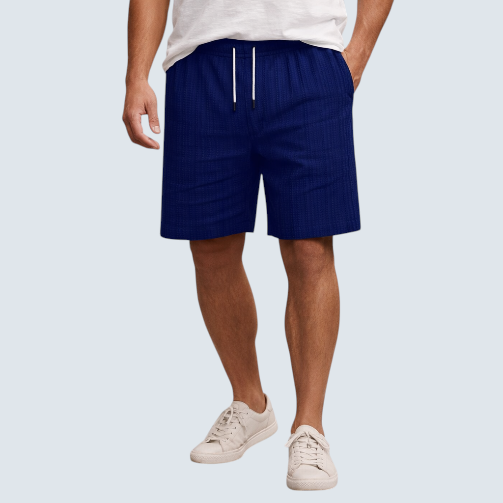 Heren shorts : Heren Linnen Shorts Ademend - Relaxte Zomerstijl in Donker Blauw van Pantinoshop