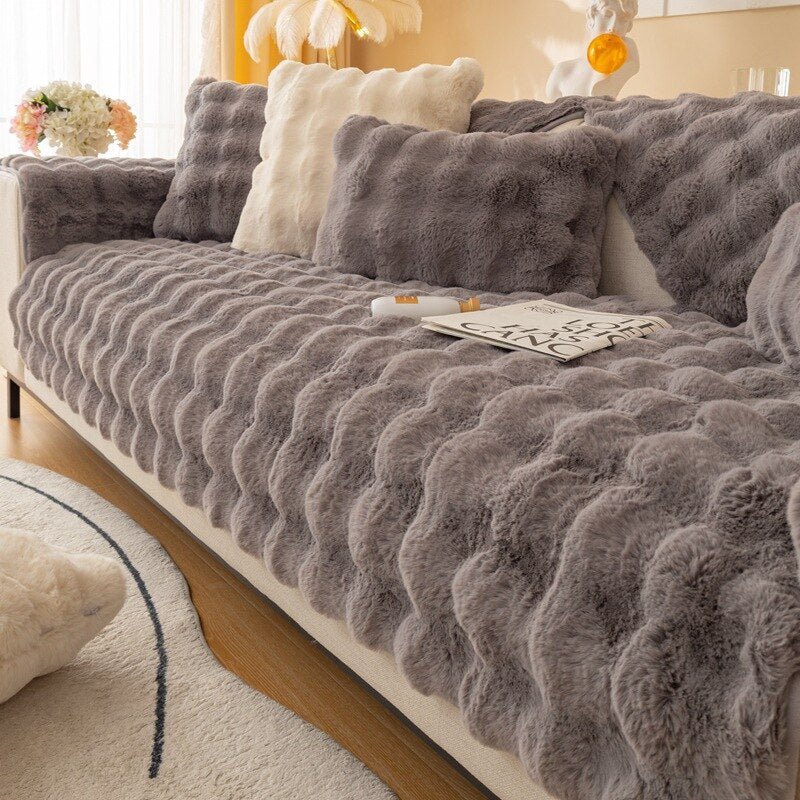 home & garden : Zachte Bankhoes - Meubels Bescherming Stijlvol Design - Polyester in Grijs van Pantino