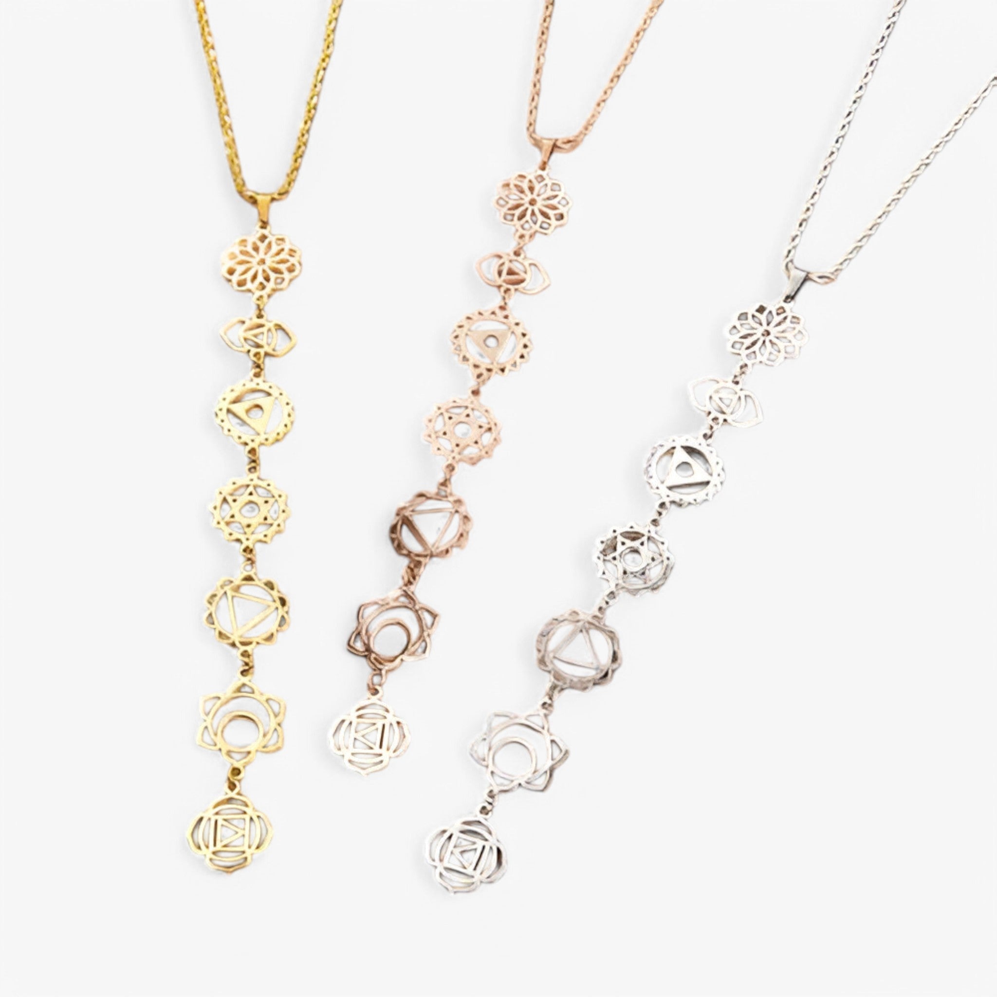 Jewelry : Damesketting 7 Chakra van Wol, Energetisch Sieraad voor Spiritueel Evenwicht in van Pantinoshop