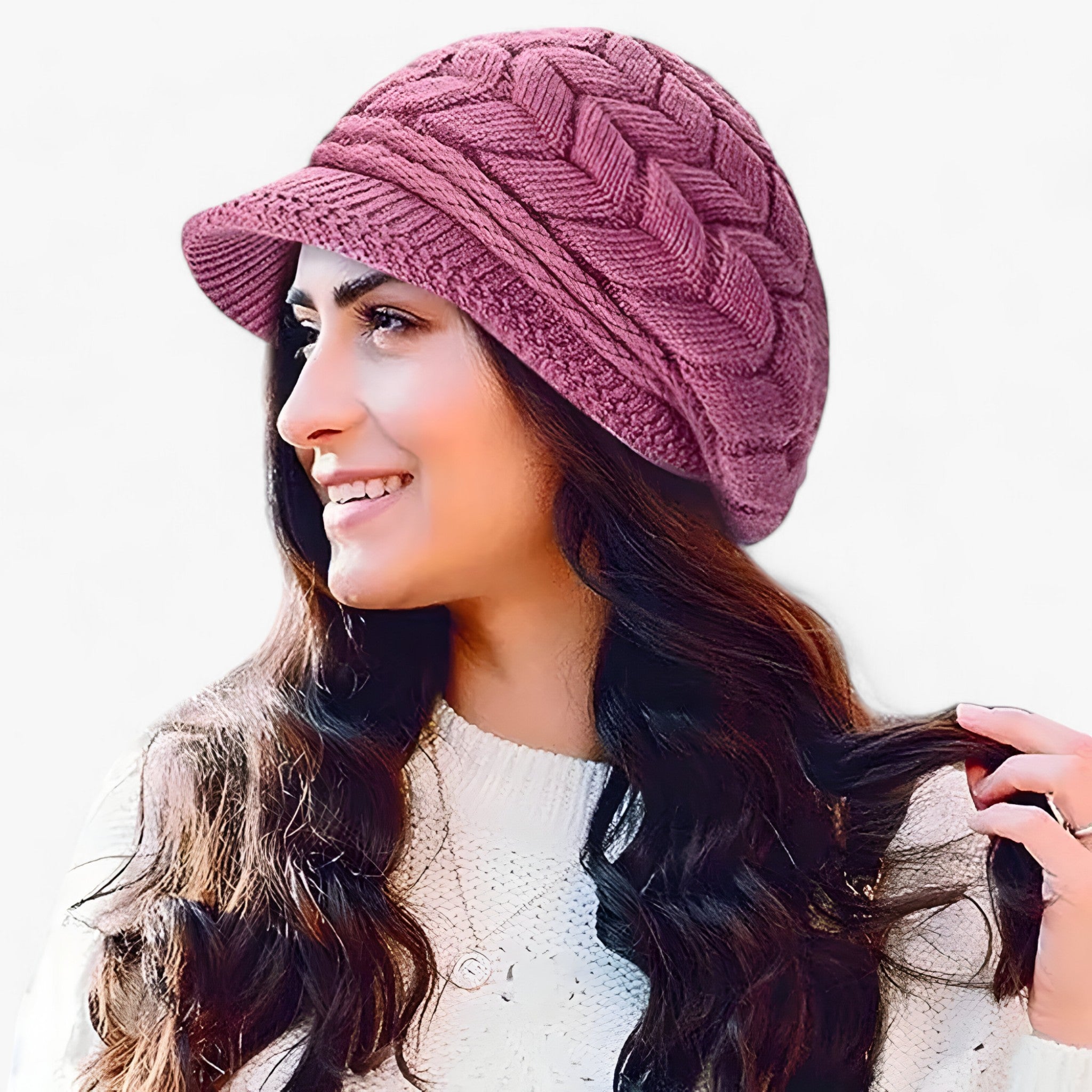 Beanie : Muts Dames Beige - Wintermuts voor in Paars van Pantino
