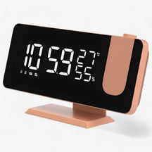 gadgets : Slimme Wecker - FM Radio & LED Display met 180° Uurprojectie - Zwart in Roze Goud van Pantino