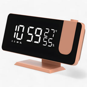gadgets : Slimme Wecker - FM Radio & LED Display met 180° Uurprojectie - Zwart in Roze Goud van Pantino