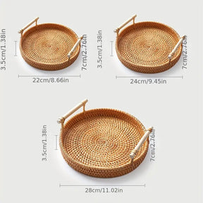 home & garden : Groot Rotan Dienblad - Decoratief Serveren Woonkamer - Rotan in van Pantino