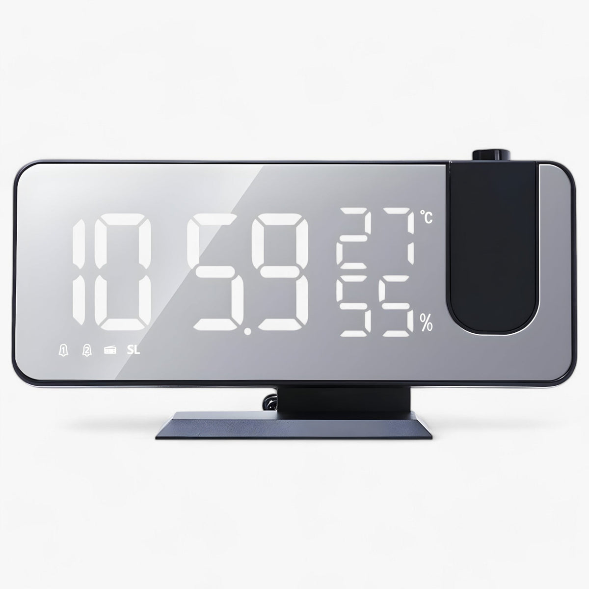 gadgets : Slimme Wecker - FM Radio & LED Display met 180° Uurprojectie - Zwart in van Pantino