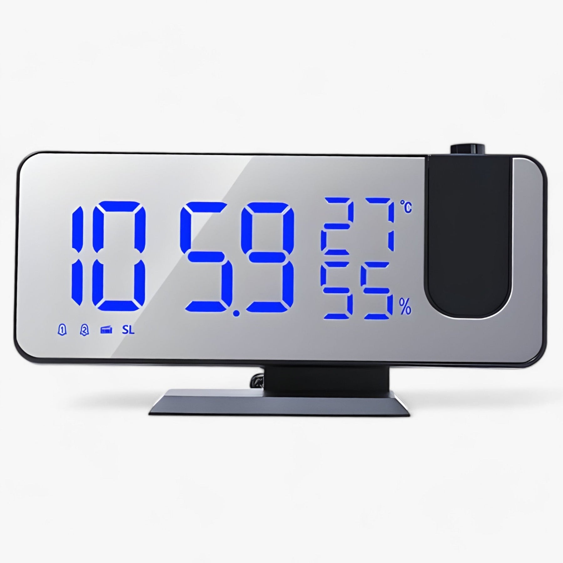 gadgets : Slimme Wecker - FM Radio & LED Display met 180° Uurprojectie - Zwart in van Pantino