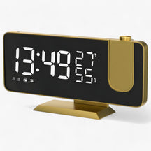 gadgets : Slimme Wecker - FM Radio & LED Display met 180° Uurprojectie - Zwart in Goud van Pantino