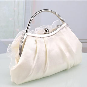 bags : Clutch Dames Wit - Elegante Bloemenapplicaties Avond - Stof in van Pantino