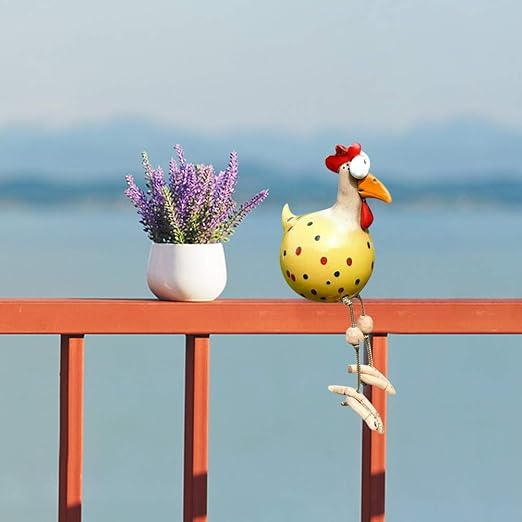 home & garden : Grappige Kip Tuinsteker - Unieke Blikvanger Tuin Decoratie - Metaal in van Pantino