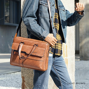 bags : Schoudertas Heren Donkerbruin - Herentas Handtas Retro Tas Elegant in van Pantino
