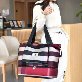 bags : Grote Travel Tas Blauw - Ruimtelijk Waterdicht Reizen - Nylon in van Pantino