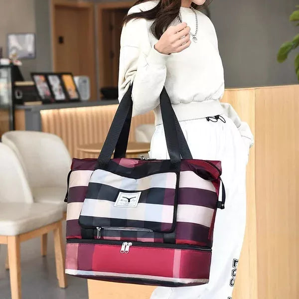 bags : Grote Travel Tas Blauw - Ruimtelijk Waterdicht Reizen - Nylon in van Pantino