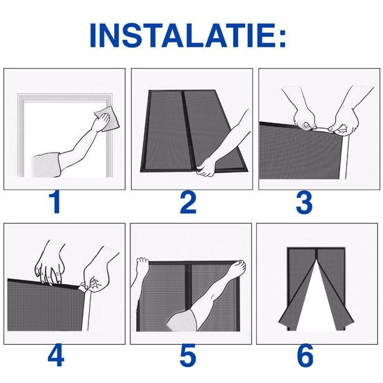 home & garden : Magnetische Hordeur Zwart 120x210cm - Vliegengordijn voor Deur, Insectenwering in van Pantino