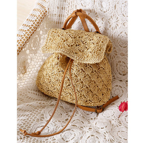 bags : Strandvakantie Rieten Tas -Coastal Companion - Legergroen in van Pantino