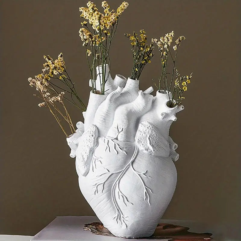 home & garden : Hart Vaas Zwart - Keramische Decoratie Verschillende Kleuren - Keramiek in Wit van Pantino