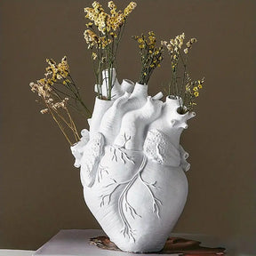 home & garden : Hart Vaas Zwart - Keramische Decoratie Verschillende Kleuren - Keramiek in Wit van Pantino