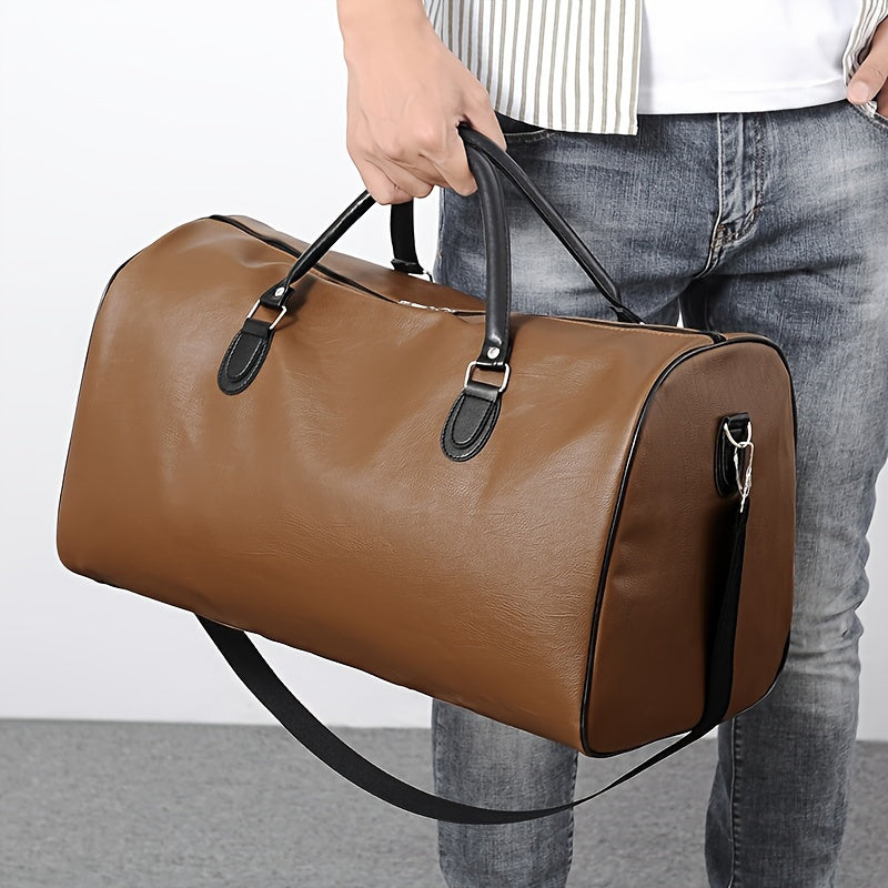 bags : Reistas Heren Zwart - Men 1 Stuk PU Leren , Handbagage voor op Reis Elegant in Bruin van Pantino