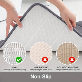 home & garden : Comfortabel en Sneldrogend Antislip Badmat - Machinewasbaar - Zwart in van Pantino