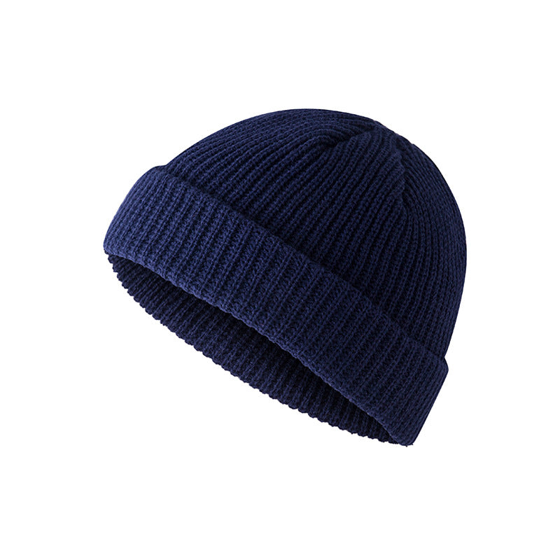 Beanie : Hoed Heren Zwart - Trawler Muts Gebreide Visser Retro Vintage Stijl Ski Skull Cap in Marineblauw Hoofdomtrek M (56-58 cm 22-22,8 inch) van Pantino