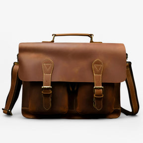 bags : Luxe Lederen Aktetas Leer - Lichtbruin in van Pantino