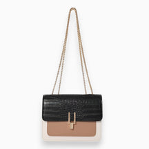 bags : Elegante Vierkante Flap Handtas Dames - Verfijnd Tijdloos - Kunstleer in Edel Zwart van Pantino