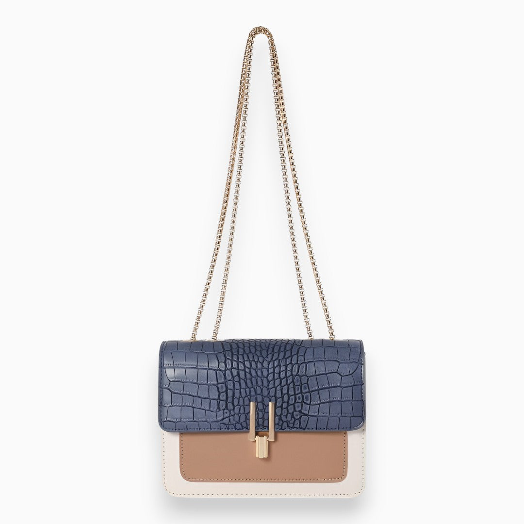 bags : Elegante Vierkante Flap Handtas Dames - Verfijnd Tijdloos - Kunstleer in Diepblauw van Pantino