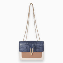 bags : Elegante Vierkante Flap Handtas Dames - Verfijnd Tijdloos - Kunstleer in Diepblauw van Pantino