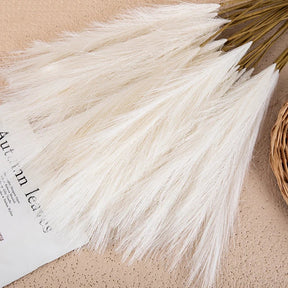 home & garden : Pluizige Pampas Kunstbloemen Beige - Sfeervolle Woonkamer Decoratie - Synthetisch in Wit van Pantino