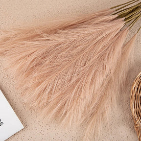 home & garden : Pluizige Pampas Kunstbloemen Beige - Sfeervolle Woonkamer Decoratie - Synthetisch in Lichtbruin van Pantino