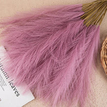 home & garden : Pluizige Pampas Kunstbloemen Beige - Sfeervolle Woonkamer Decoratie - Synthetisch in Paars van Pantino