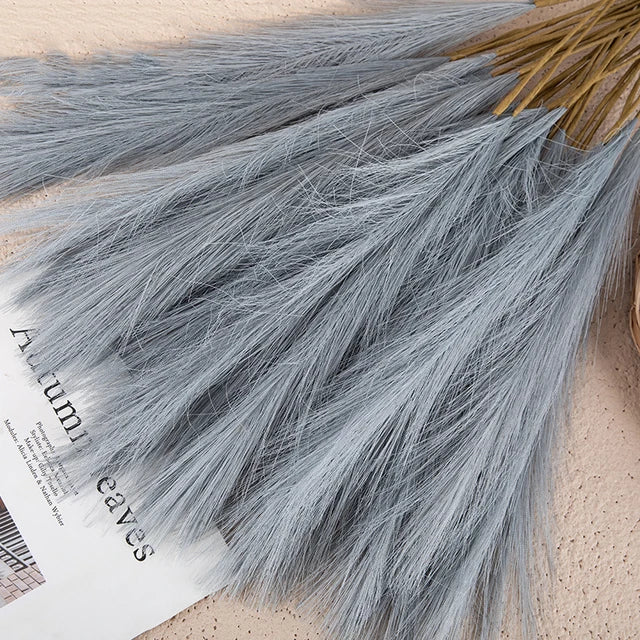 home & garden : Pluizige Pampas Kunstbloemen Beige - Sfeervolle Woonkamer Decoratie - Synthetisch in Grijs van Pantino