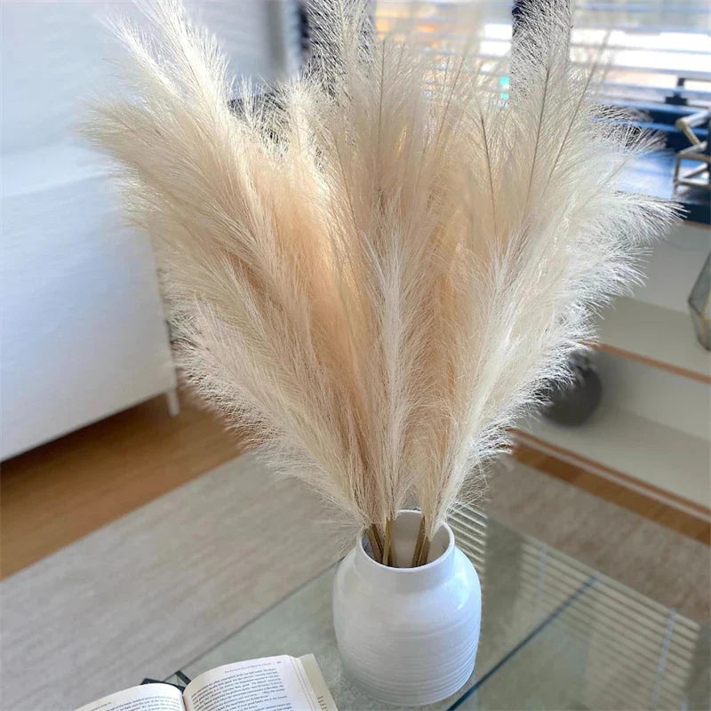 home & garden : Pluizige Pampas Kunstbloemen Beige - Sfeervolle Woonkamer Decoratie - Synthetisch in van Pantino