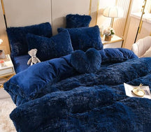 home & garden : Set (5st) Knusse Zachte Fleece Microvezel Winterdeken - Donkerroze in Donkerblauw van Pantino