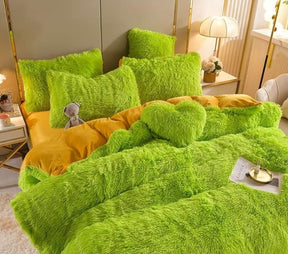 home & garden : Set (5st) Knusse Zachte Fleece Microvezel Winterdeken - Donkerroze in Groen van Pantino