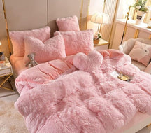 home & garden : Set (5st) Knusse Zachte Fleece Microvezel Winterdeken - Donkerroze in Lichtroze van Pantino