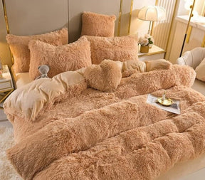 home & garden : Set (5st) Knusse Zachte Fleece Microvezel Winterdeken - Donkerroze in Oranje-bruin van Pantino