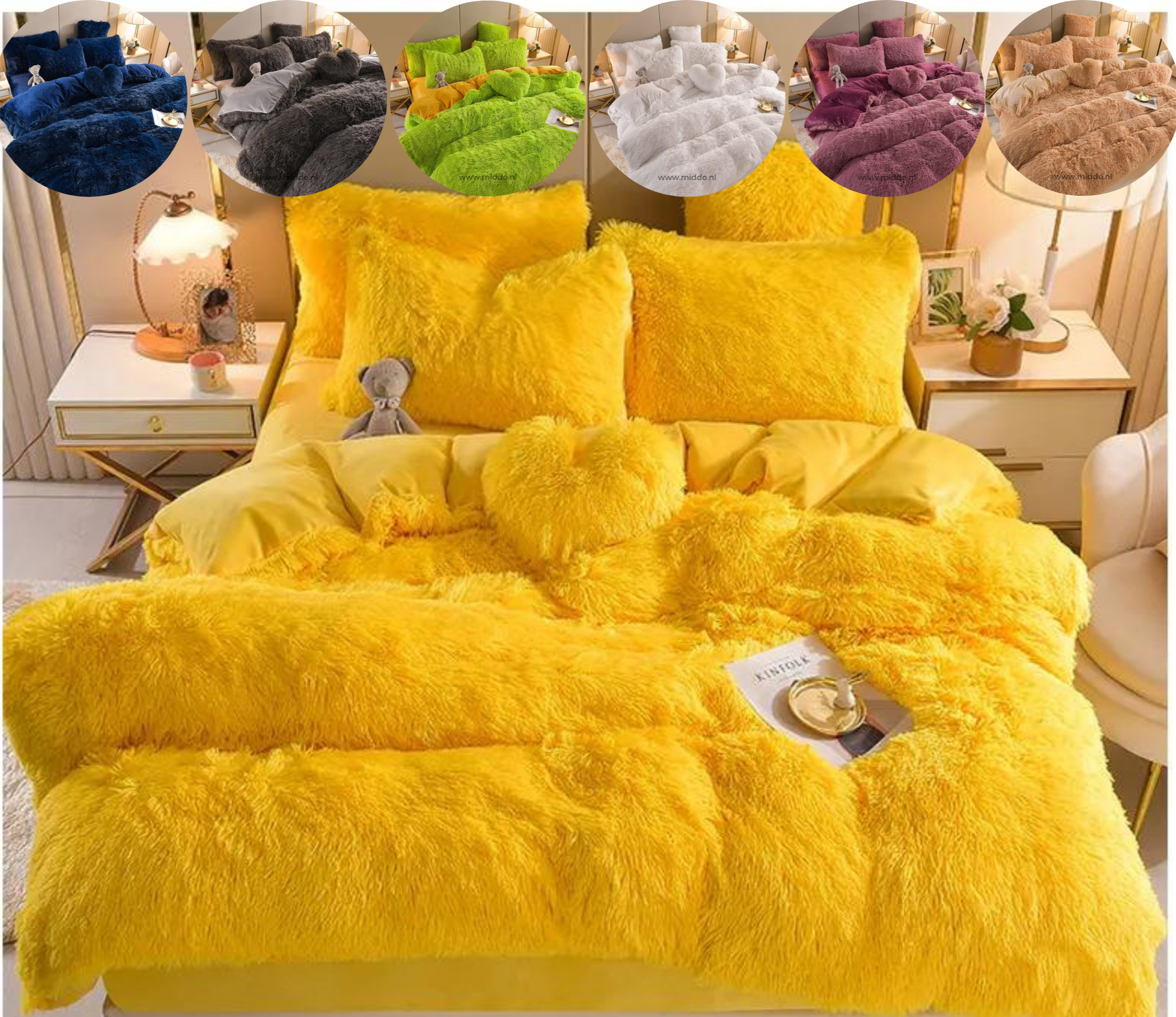 home & garden : Set (5st) Knusse Zachte Fleece Microvezel Winterdeken - Donkerroze in van Pantino