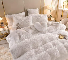 home & garden : Set (5st) Knusse Zachte Fleece Microvezel Winterdeken - Donkerroze in Wit van Pantino