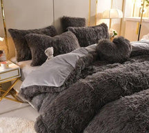 home & garden : Set (5st) Knusse Zachte Fleece Microvezel Winterdeken - Donkerroze in Grijs Zwart van Pantino