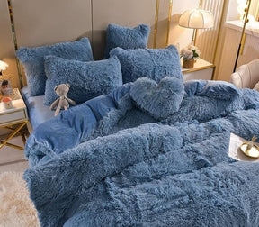 home & garden : Set (5st) Knusse Zachte Fleece Microvezel Winterdeken - Donkerroze in Blauw van Pantino