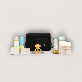 Tassen : Kinderwagen Organizer Tas Zwart - Buggy Accessoire - Flessenhouder in van Pantino