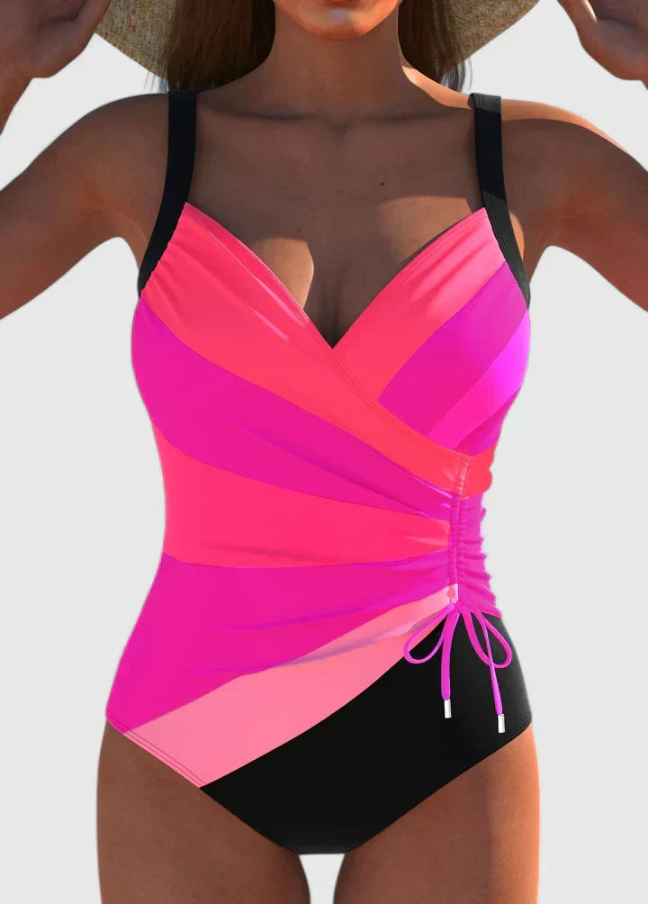 Badkleding : Badpak dames - Elegant hoge taille model | Comfortabel & Stijlvol in Roze van Pantinoshop