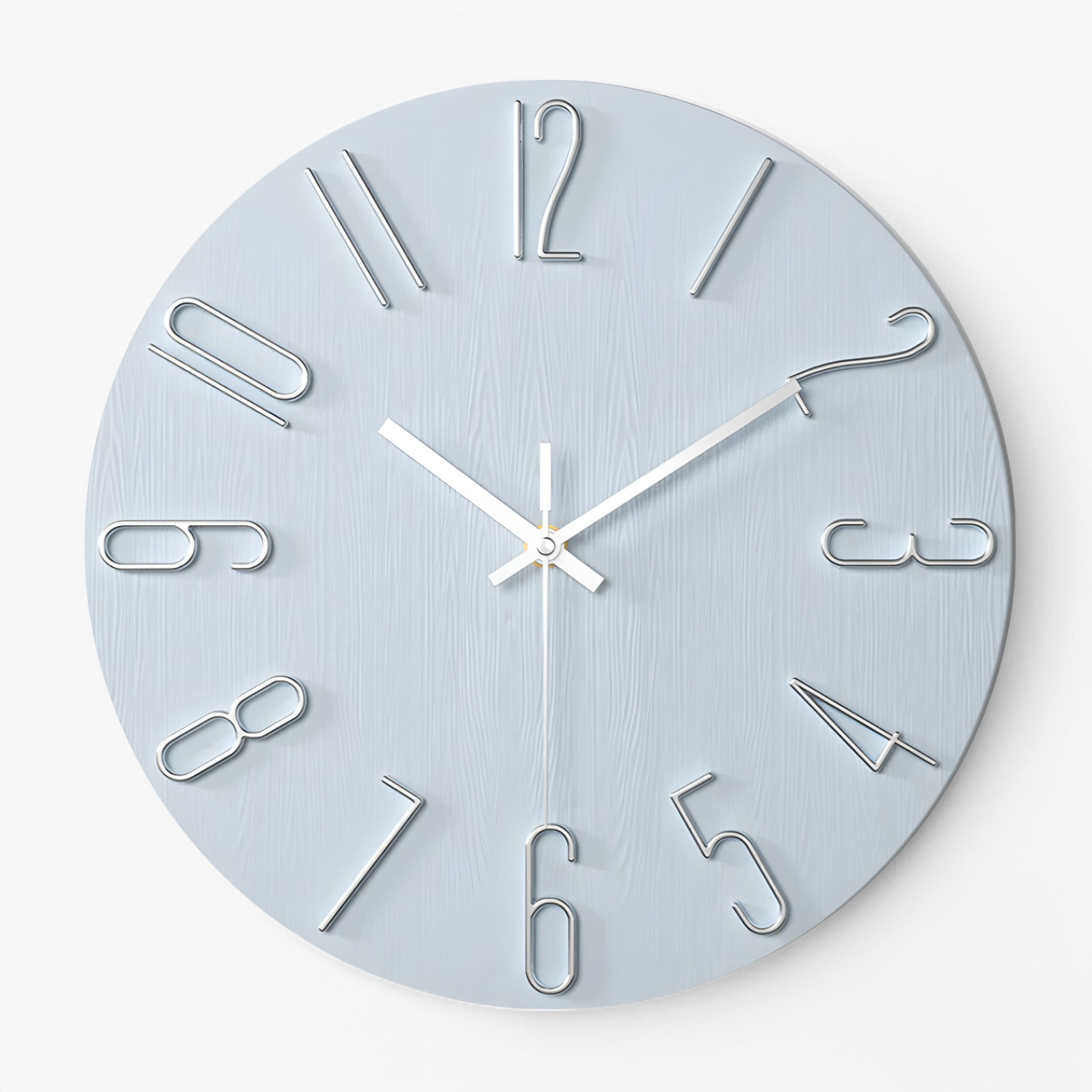 Wall Clocks : Wandklok Modern Stil Heren Design, Groot 60cm, Zwart Metaal in Lichtblauw van Pantinoshop