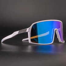 Cycling Sunglasses : Zonnebril Dames Blauw/zwart - Fietszonnebril Unisex in blauw wit van Pantino